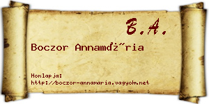 Boczor Annamária névjegykártya